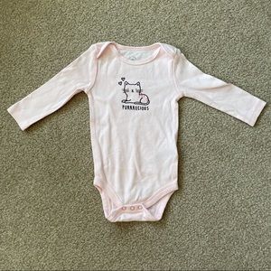 Joe Fresh Pink Long Sleeve Baby Bodysuit 3-6 Months